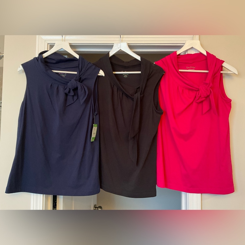 3 Lilly Pulitzer Cotton Tops Size Large